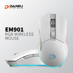 Chuột không dây DAREU EM901 RGB (Trắng)