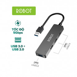 HUB Chuyển Đổi Chia Cổng USB ROBOT H160 3 Cổng USB 2.0 Và 1 Cổng USB 3.0