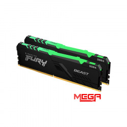 Ram 16gb/3200 PC KIT Kingston DDR4 CL16  DIMM FURY Beast RGB (KF432C16BBAK2/16)