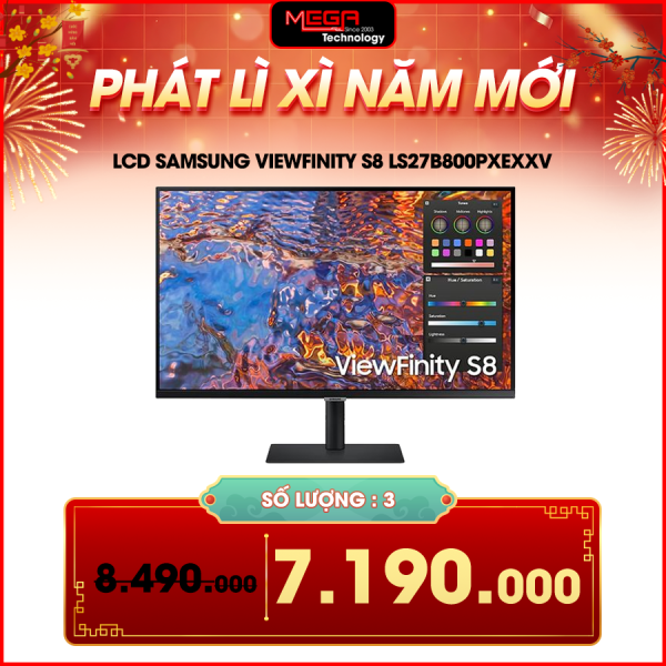 LCD Samsung ViewFinity S8 LS27B800PXEXXV 27 inch UHD  4k IPS 60Hz 5ms (DP, HDMI, USB-C)