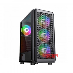 Case Sama 338B Black Mid Tower (sẵn 3 Fan Led)