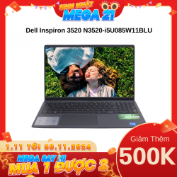 Laptop Dell Inspiron 3520 N3520-i5U085W11BLU Đen (Cpu i5-1235U, Ram 8GB, SSD 512GB, Vga Intel UHD Graphics, 15.6 inch FHD, Win 11 Office Home)