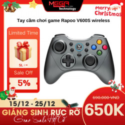 Tay cầm chơi game Rapoo V600S wireless gamepad (Xám)