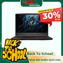 Laptop Gaming MSI GF63 Thin 11UC-1228VN Đen (Cpu i7-11800H, Ram 8GB DDR4, SSD 512GB, Vga RTX 3050 4GB, 15.6 inch FHD, Win 11 Home)