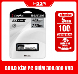 SSD Kingston KC2500 M.2 PCIe Gen3 x4 NVMe 250GB 2280 Read 3.500 Write 1.200MB/s