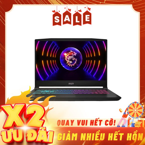 Laptop MSI Katana 15 B13VFK 676VN Đen (Cpu i7-13620H, Ram 16GB, SSD 1TB, Vga RTX 4060 GDDR6 8GB, 15.6 inch FHD, Win 11 Home, Balo)