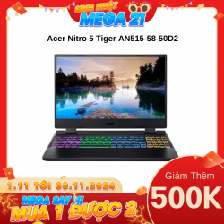 Laptop Gaming Acer Nitro 5 Tiger AN515-58-50D2 (NH.QHYSV.005) Black (Cpu i5-12500H, Ram 16GB, SSD 512GB, Vga RTX-3060 6GB, 15.6 inch FHD, Win 11 Home)