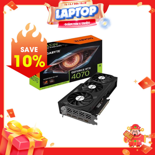 Vga Gigabyte RTX 4070 Windforce OC 12GB (GV-N4070WF3OC-12GD)