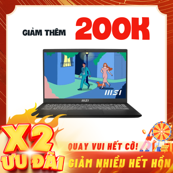 Laptop MSI Modern 15 B13M-438VN Đen (Cpu i5-1335U, Ram 8GB, SSD 512GB, 15.6 inch FHD, Win 11)