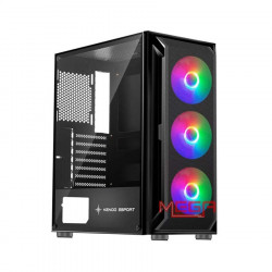 Case Kenoo Esport AF302 - 3F Màu Đen (3 fan RGB/ ATX) xuất Fan