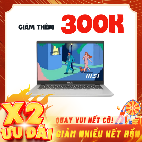Laptop MSI Modern 14 C13M 609VN Silver (Cpu i5 1335U, Ram 8GB, SSD 512GB, Vga Xe Graphics, 14 inch FHD, Win 11 Home)