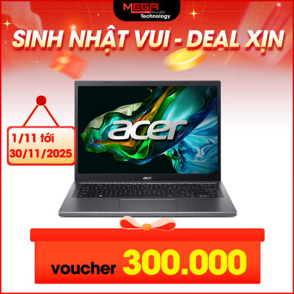 Laptop Acer Aspire 5 A514-56P-35X7 (NX.KHRSV.001) Gray (Cpu i3-1315U, Ram 8GB, SSD 512GB, Vga UHD Graphics, 14 inch WUXGA, Win 11)