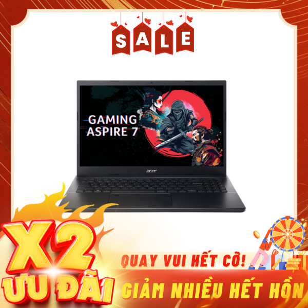 Laptop gaming Acer Aspire 7 A715-76G-5806 (NH.QMFSV.002) Đen (Cpu i5-12450H, Ram 16GB, SSD 512GB, Vga RTX 3050 4GB, 15.6 inch FHD 144Hz, Finger Print, Win 11 Home)