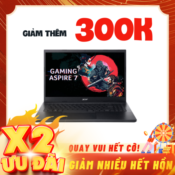 Laptop gaming Acer Aspire 7 A715-76G-5806 (NH.QMFSV.002) Đen (Cpu i5-12450H, Ram 16GB, SSD 512GB, Vga RTX 3050 4GB, 15.6 inch FHD 144Hz, Finger Print, Win 11 Home)