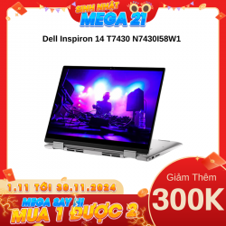 Laptop Dell Inspiron 14 T7430 N7430I58W1 Bạc (Cpu i5-1335U, Ram 8GB, SSD 512GB, Vga Xe Graphics, 14 inch FHD, Win 11 Home Office HS21, Touch, Pen)