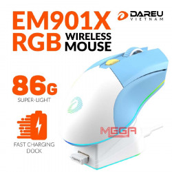 Chuột không dây DAREU EM901X RGB Wireless Blue White