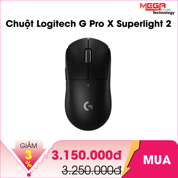Chuột Logitech G Pro X Superlight 2 Wireless Màu đen