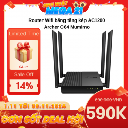 Router Wifi băng tầng kép AC1200 TP-Link Archer C64 Mumimo