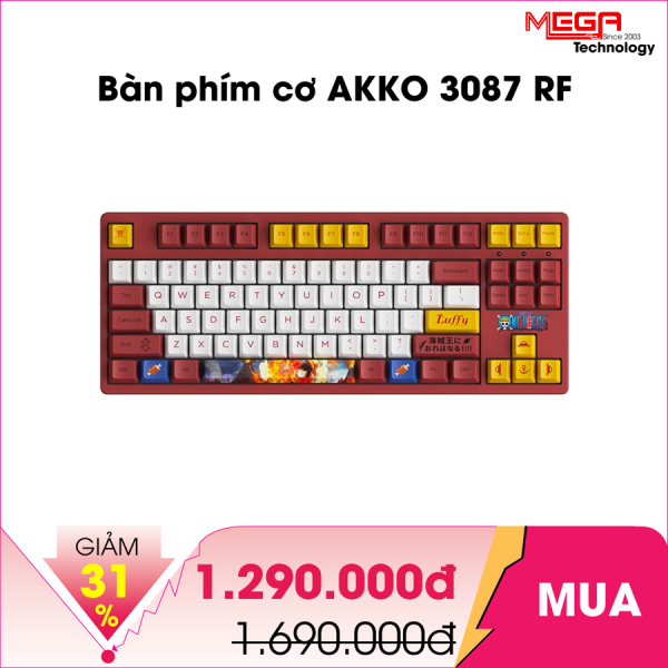 Bàn phím cơ AKKO 3087 RF One Piece - Luffy (AKKO switch v3 - Cream Yellow)