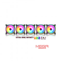 Fan bộ tản nhiệt Vitra Ring Infinity Black 5 in 1 ARGB  (5 Fan Pack/Đen/ không kèm Hub)