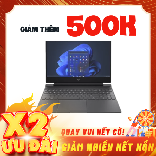 Laptop HP VICTUS 15-fb1023AX 94F20PA Bạc (Cpu R5-7535HS, Ram 8GB, SSD 512GB, Vga RTX 2050 4GB, 15.6 inch FHD, Win 11 Home 64)
