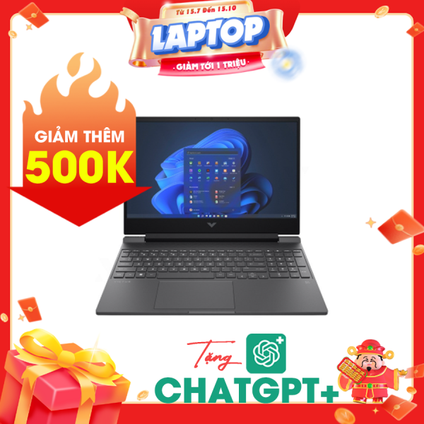 Laptop HP VICTUS 15-fb1023AX 94F20PA Bạc (Cpu R5-7535HS, Ram 8GB, SSD 512GB, Vga RTX 2050 4GB, 15.6 inch FHD, Win 11 Home 64)