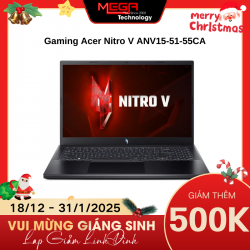 Laptop Gaming Acer Nitro V ANV15-51-55CA (NH.QN8SV.004) Đen (Cpu i5-13420H, Ram 16GB, SSD 512GB, Vga RTX 4050 6GB, 15.6 inch FHD, Win 11 Home)