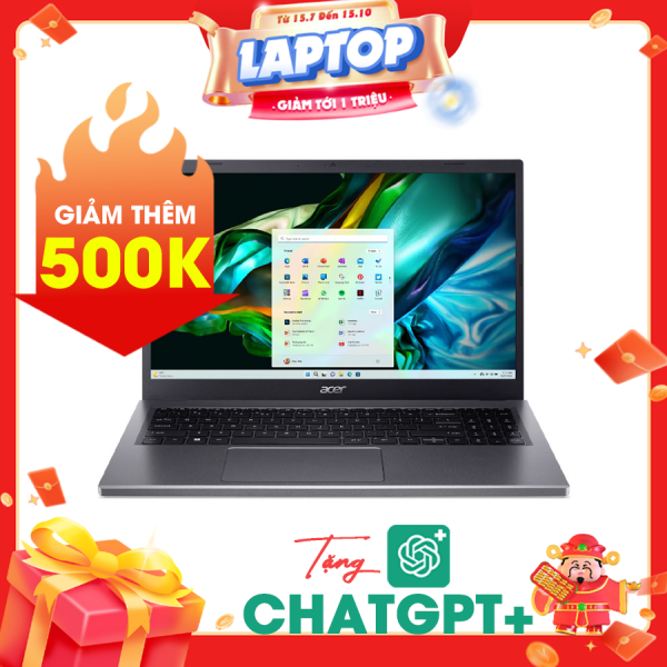 Laptop Acer Aspire 5 A515-58P-71EJ (NX.KHJSV.00A) Xám (Cpu i7-1355U, Ram 16GB, SSD 1TB, Vga UHD Graphics, 15.6 inch FHD, Win 11 Home)