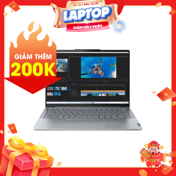 Laptop Lenovo Yoga Slim 6 14IRH8 OLED 83E0000VVN Xám (Cpu i7-13700H, Ram 16GB, SSD 512GB, Vga Iris Xe, 14 inch WQXGA, Win 11 Home SL + HS21, 3Y)