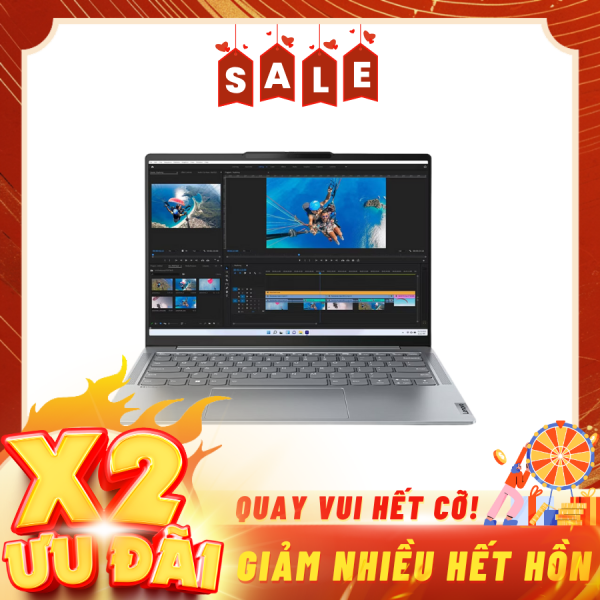 Laptop Lenovo Yoga Slim 6 14IRH8 OLED 83E0000VVN Xám (Cpu i7-13700H, Ram 16GB, SSD 512GB, Vga Iris Xe, 14 inch WQXGA, Win 11 Home SL + HS21, 3Y)