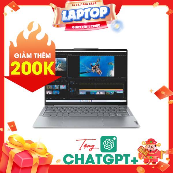 Laptop Lenovo Yoga Slim 6 14IRH8 OLED 83E0000VVN Xám (Cpu i7-13700H, Ram 16GB, SSD 512GB, Vga Iris Xe, 14 inch WQXGA, Win 11 Home SL + HS21, 3Y)