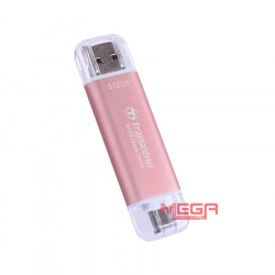 Ổ cứng di động SSD Box Transcend 512GB USB 10Gbps Type C/A (ESD310P) - màu hồng