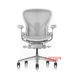 Ghế công thái học Herman Miller Aeron chân nhôm Mineral White ( Màu trắng)