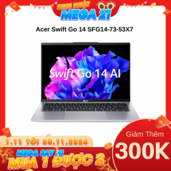 Laptop Acer Swift Go 14 SFG14-73-53X7 (NX.KSLSV.001) Bạc ( Cpu Ultra 5 125H, Ram 16Gb, SSD 512Gb, Vga Intel ARC Graphics, 14 inch (2880 x 1800) 2.8K IPS, Finger Print, Win11SL, 1Y)