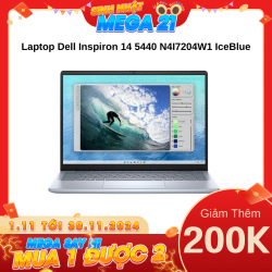 Laptop Dell Inspiron 14 5440 N4I7204W1 IceBlue ( Intel Core 7-150U, Ram 16GB(2x8gb), SSD 512GB, Vga Intel Iris Xe Graphics, 14 inch (1920 x 1200) FHD+, 60Hz, Win11 + Office Student 21)