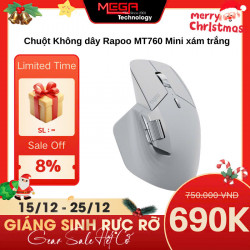 Chuột Không dây Rapoo MT760 Mini màu xám trắng