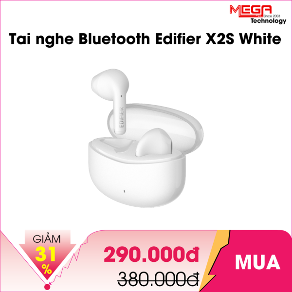 Tai nghe Bluetooth True Wireless Edifier X2S White  (Type-C, IP54)