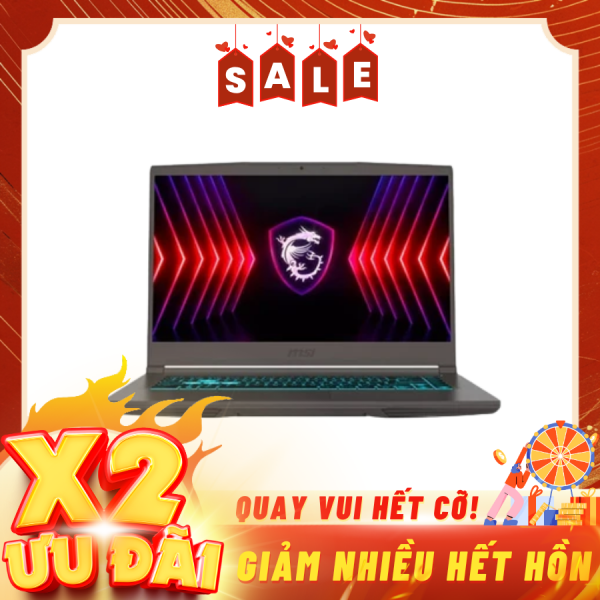 Laptop MSI Thin 15 B13UC-1411VN Xám ( Cpu i7-13620H, Ram 8GB, SSD 512GB, Vga RTX 3050 4GB,  15.6 inch FHD IPS 144Hz, Win11, balo, 2Y)