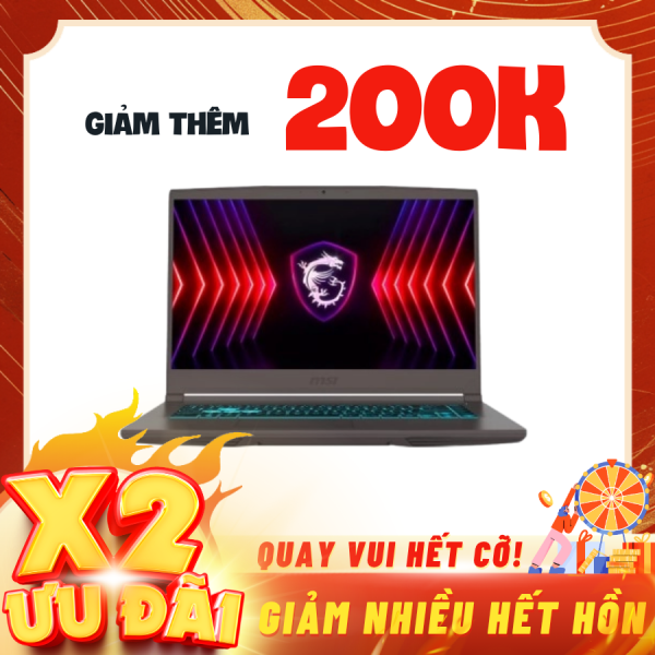 Laptop MSI Thin 15 B13UC-1411VN Xám ( Cpu i7-13620H, Ram 8GB, SSD 512GB, Vga RTX 3050 4GB,  15.6 inch FHD IPS 144Hz, Win11, balo, 2Y)