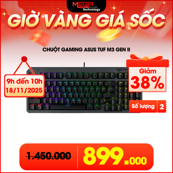 Bàn phím Asus TUF Gaming K3 Gen II (Red switch)