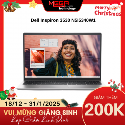 Laptop Dell Inspiron 3530 N5I5340W1 Bạc (Cpu i5-1334U, Ram 16GB(2x8gb), SSD 512GB, Vga Iris Xe Graphics, 15.6 inch, FHD 120Hz, Win11, Office Home& St21