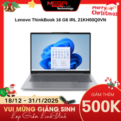 Laptop Lenovo ThinkBook 16 G6 IRL 21KH00Q0VN Xám ( Cpu i5-13420H, Ram 16GB(2x8gb), SSD 512GB, Vga Intel UHD, 16 inch WUXGA IPS, Win 11SL, 2Y)