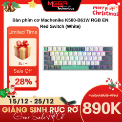 Bàn phím cơ không dây Machenike K500-B61W Tri-mode RGB EN Red Switch (White)