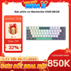 Bàn phím cơ không dây Machenike K500-B61W Tri-mode RGB EN Brown Switch (Gray)