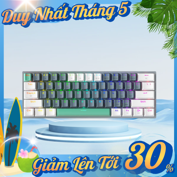 Bàn phím cơ không dây Machenike K500-B61W Tri-mode RGB EN Brown Switch (Gray)