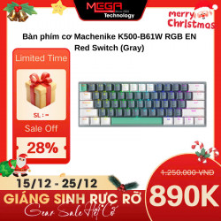 Bàn phím cơ không dây Machenike K500-B61W Tri-mode RGB EN Brown Switch (Gray)