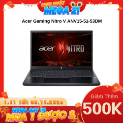 Laptop Acer Gaming Nitro V ANV15-51-53DM (NH.QN9SV.007) Đen ( Cpu i5-13420H, Ram 16GB(8gbx2), SSD 512GB, Vga RTX 3050 6GB, 15.6 inch FHD IPS 144Hz, Win 11,1Y)