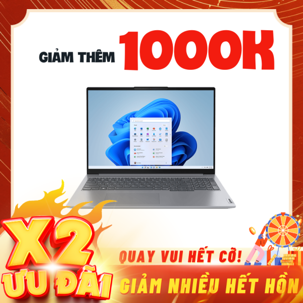 Laptop Lenovo ThinkBook 16 G6 IRL 21KH00BYVN Xám ( Cpu i7-1355U, Ram 16GB( 2x8gb), SSD 512GB, Vga Iris Xe Graphics, 16 inch WUXGA IPS Win11, 2Y)