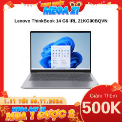 Laptop Lenovo ThinkBook 14 G6 IRL 21KG00BQVN Xám ( Cpu i7-1355U, Ram 16Gb( 2x8gb), SSD 512GB, Vga Iris Xe Graphics, 14 inch WUXGA, W11, 2Y)