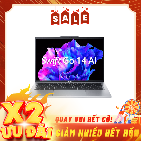 Laptop Acer Swift Go 14 SFG14-73-57FZ NX.KSGSV.001 Bạc ( Cpu Ultra 5- 125H, Ram 16Gb, SSD 512GB, 14 inch, 2.8K OLED, Win11SL, 1Y)